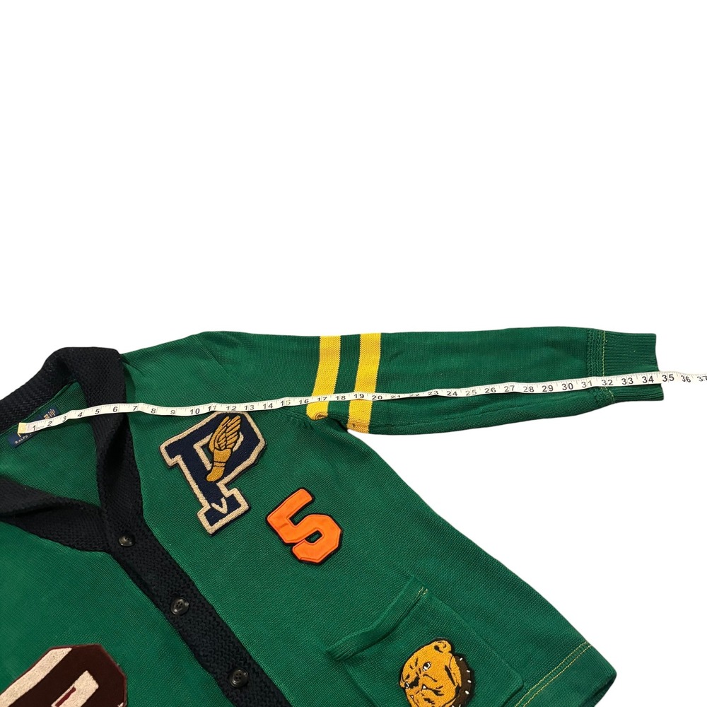 Polo Ralph Lauren Men Green Varsity Patch Shawl Cardigan Sweater 1XB Big & Tall - Picture 10 of 10